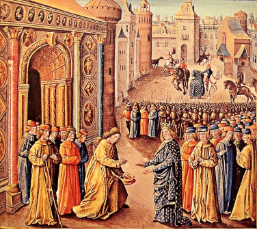 Raimundo de Potiers da la bienvenida a Luis VII de Francia en Antioquía.
