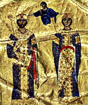 Una miniatura medieval que conmemora el matrimonio de María y Nikephoros III Botaneiates