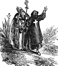 Pedro el ermitaño, con el patriarca de la Iglesia Ortodoxa Griega, en Jerusalén.