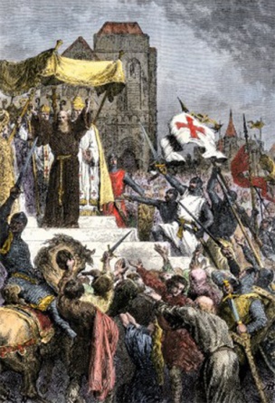 Pedro el Ermitaño predicando la cruzada ante Urbano II